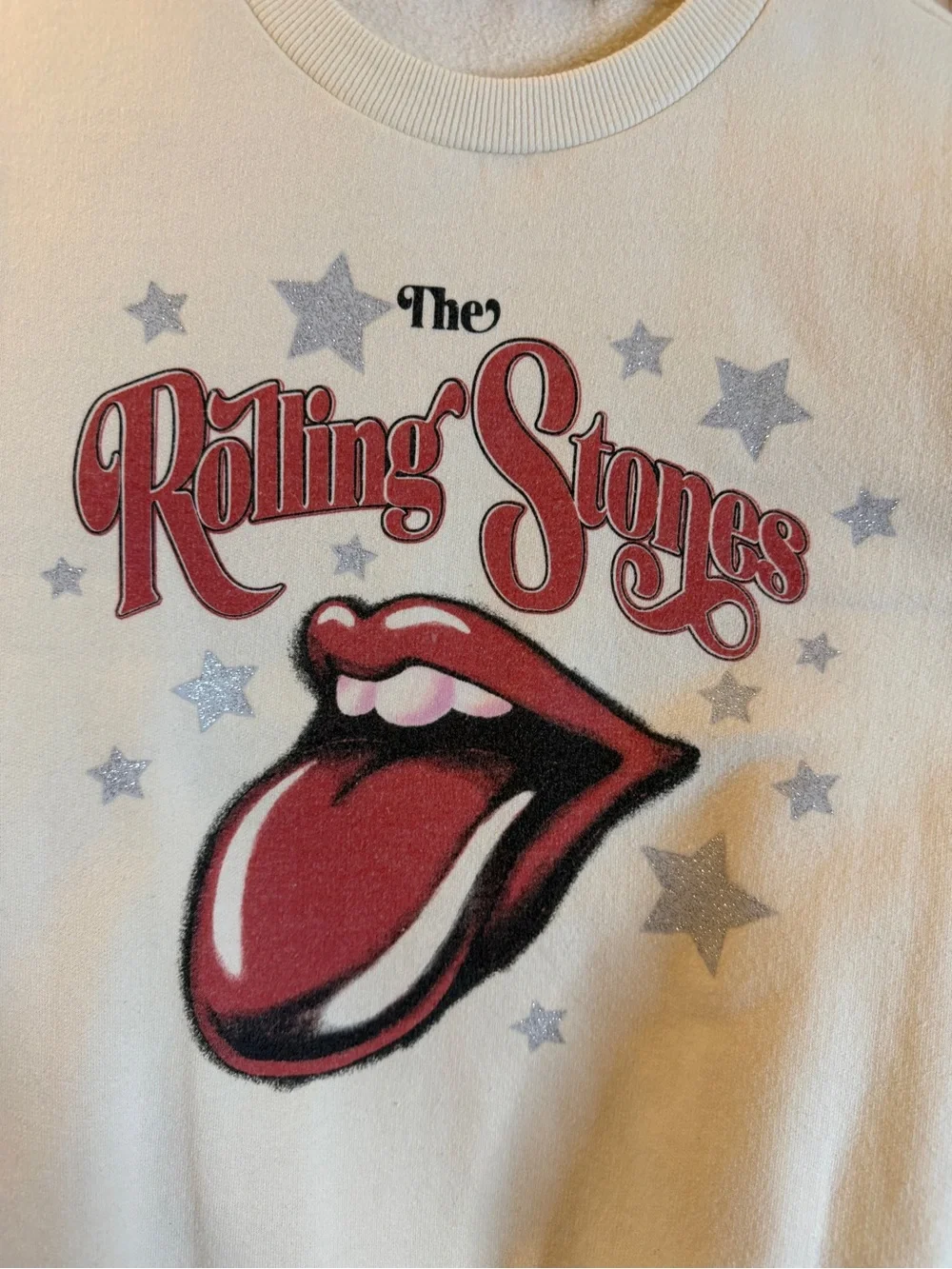 The Rolling Stones Girls 2Pc Sweatshirt Jogger Set Cream Size 10